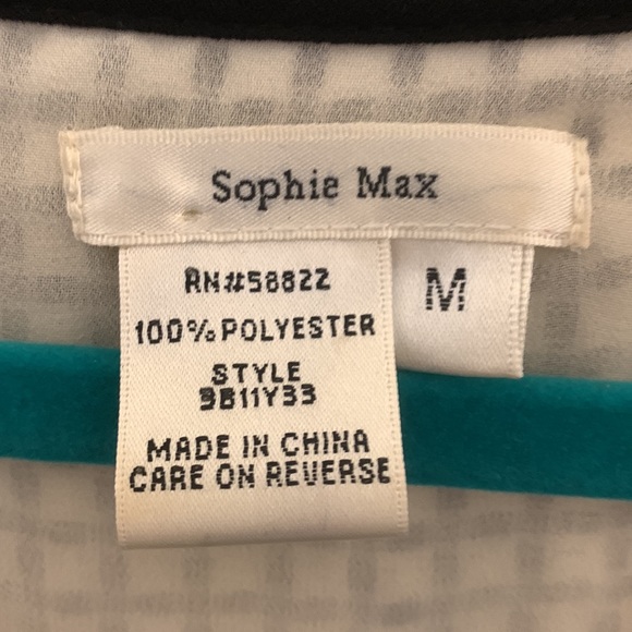 Sophie Max Ivory/Black Blouse Sz M - Picture 3 of 7